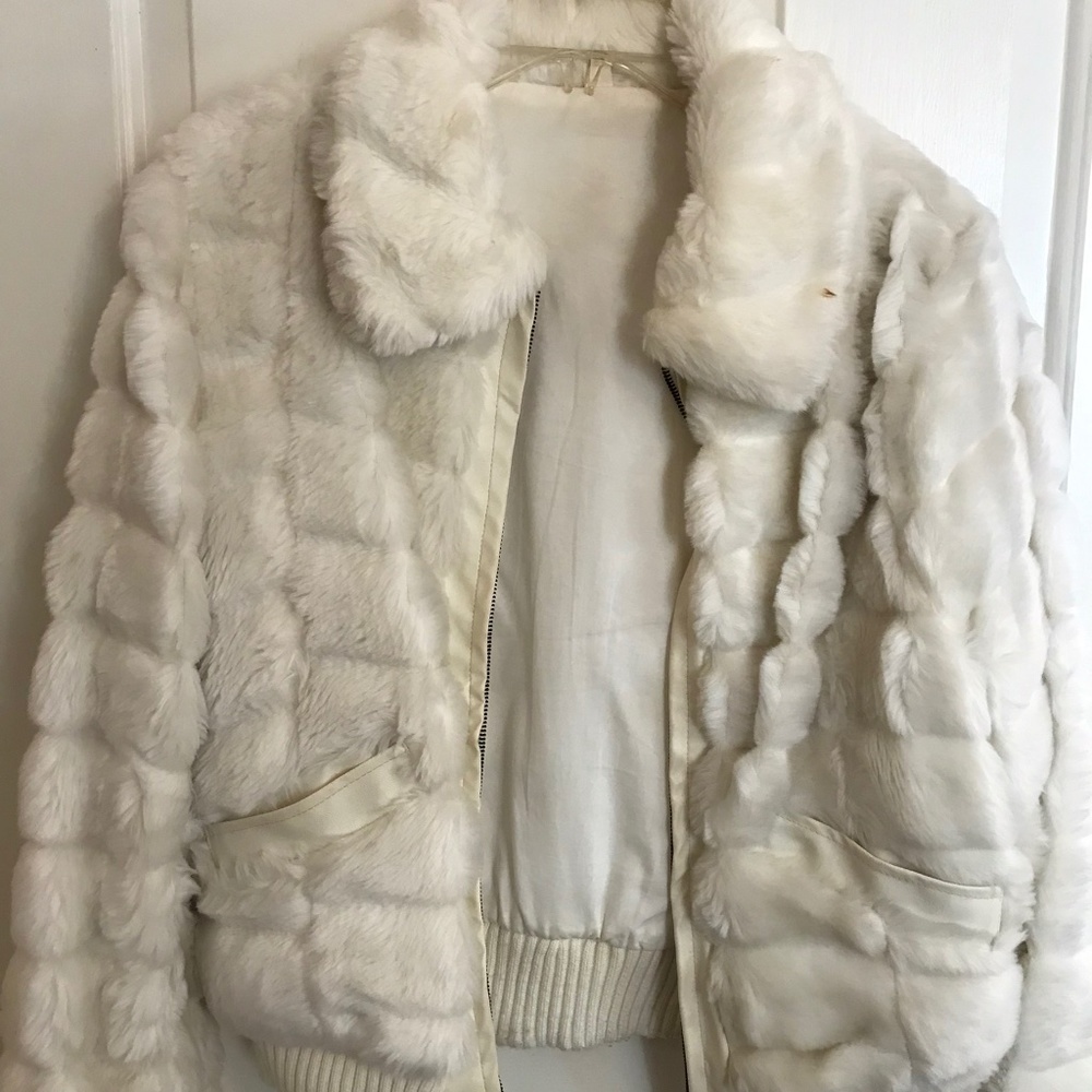 White Faux Fur Jacket